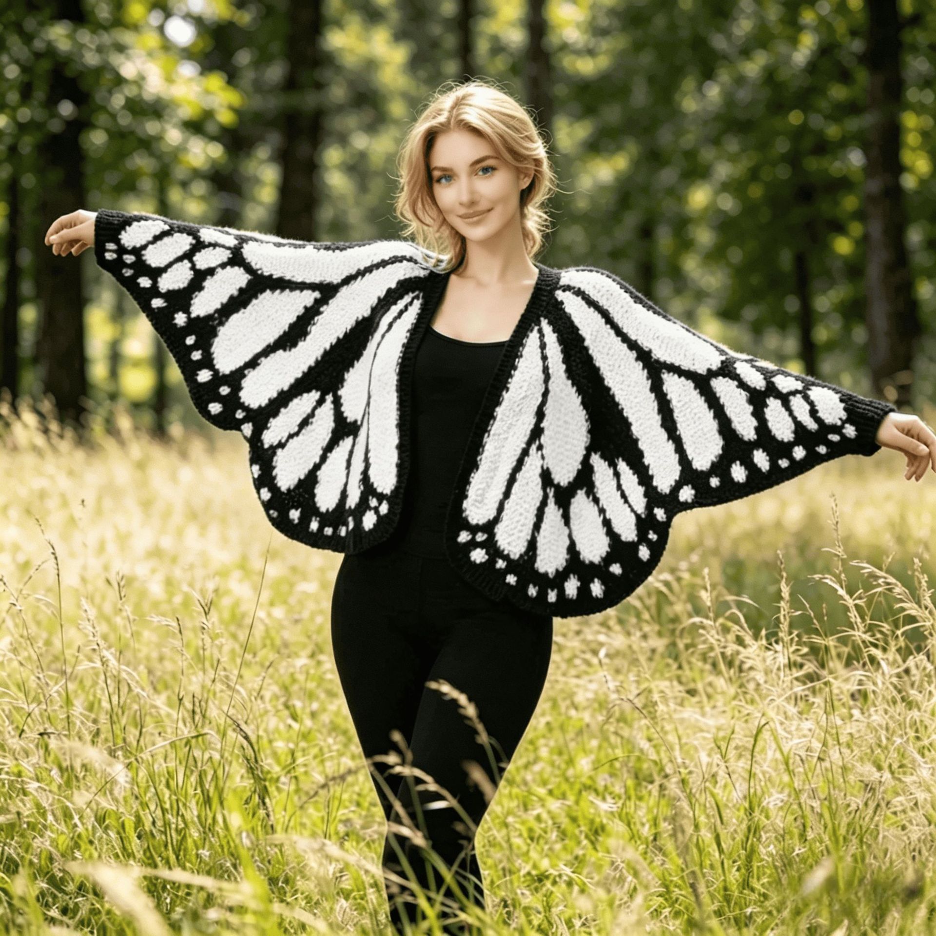Imperial Butterfly Cloak Butterfly Shawl Cardigan Knitted Special-Shaped Cardigan Butterfly Shawl Hand Hook Shawl Decorative Shawl