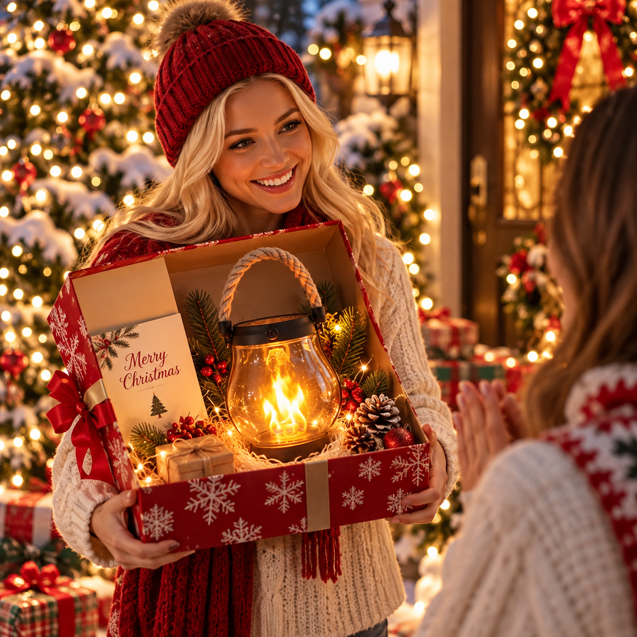 🎄Christmas Solar Lanterns – Auto-On at Dusk, No Wiring Needed– Order Before They’re Gone!