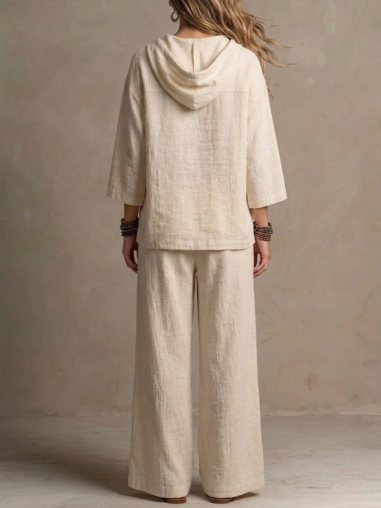 Today 49% off🔥 Women's Casual Loose Cotton-Linen Hooded Set