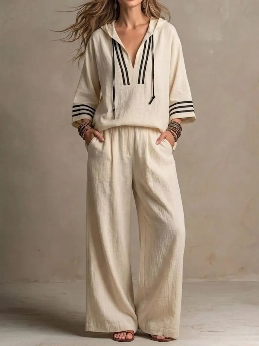 Today 49% off🔥 Women's Casual Loose Cotton-Linen Hooded Set