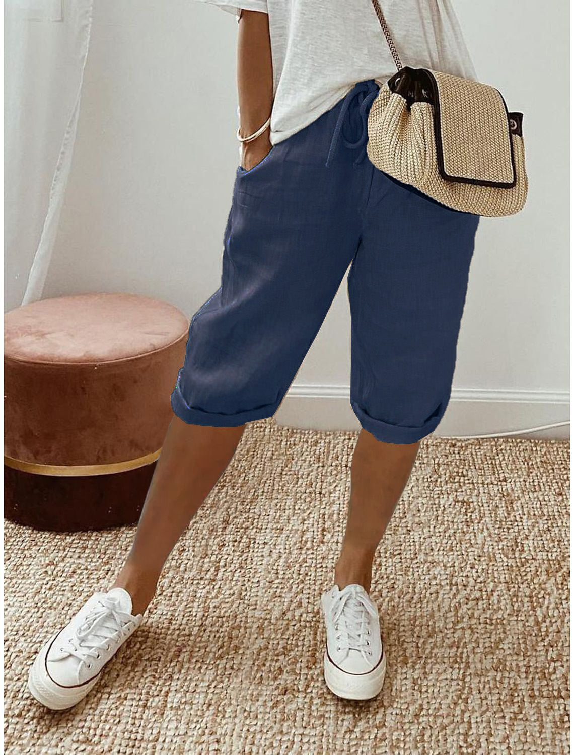🌷🌷Time-Limited Special Price: 27.99!!⏰Women's Casual Cotton Linen Capris