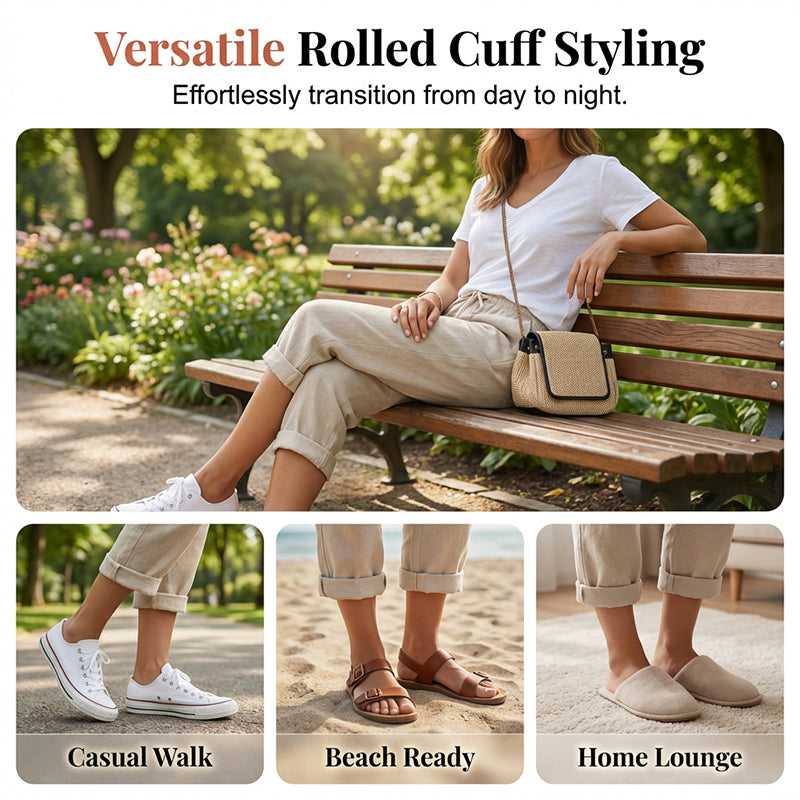 🌷🌷Time-Limited Special Price: 27.99!!⏰Women's Casual Cotton Linen Capris