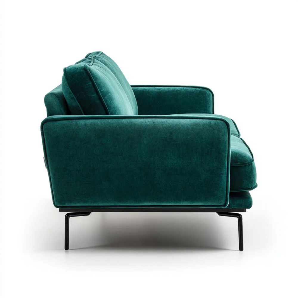 Divano a due posti in velluto Verde 150x80x85 cm - Design moderno-vivahomia