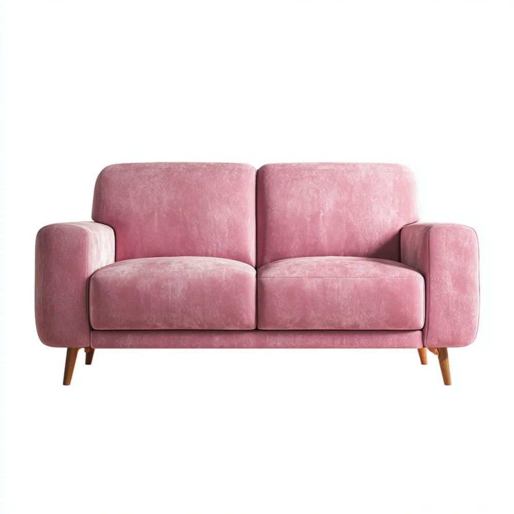 Divano a due posti in tessuto vellutato 150x80x85 cm - Rosa-vivahomia