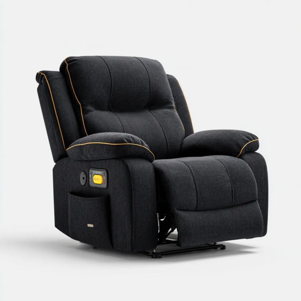 Poltrona Reclinabile Tessuto 85x90x105 cm - Grigio Scuro-vivahomia