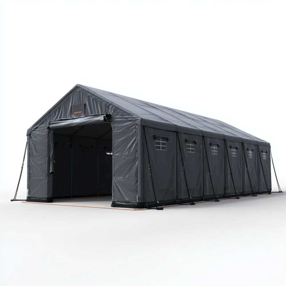 Tenda da esterno in PVC 1250x700x300 cm - Grigia - Impermeabile resistente-vivahomia