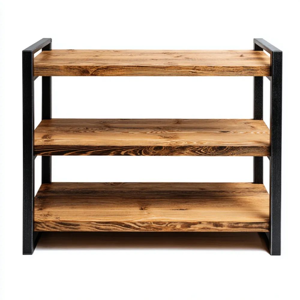 Scaffale in Legno e Metallo 90x40x100 cm - Naturale/Antracite-vivahomia