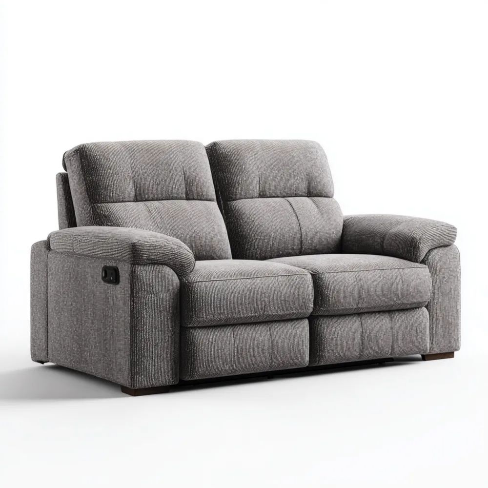 Divano a due posti reclinabile 160x95x100 cm in tessuto Grigio-vivahomia