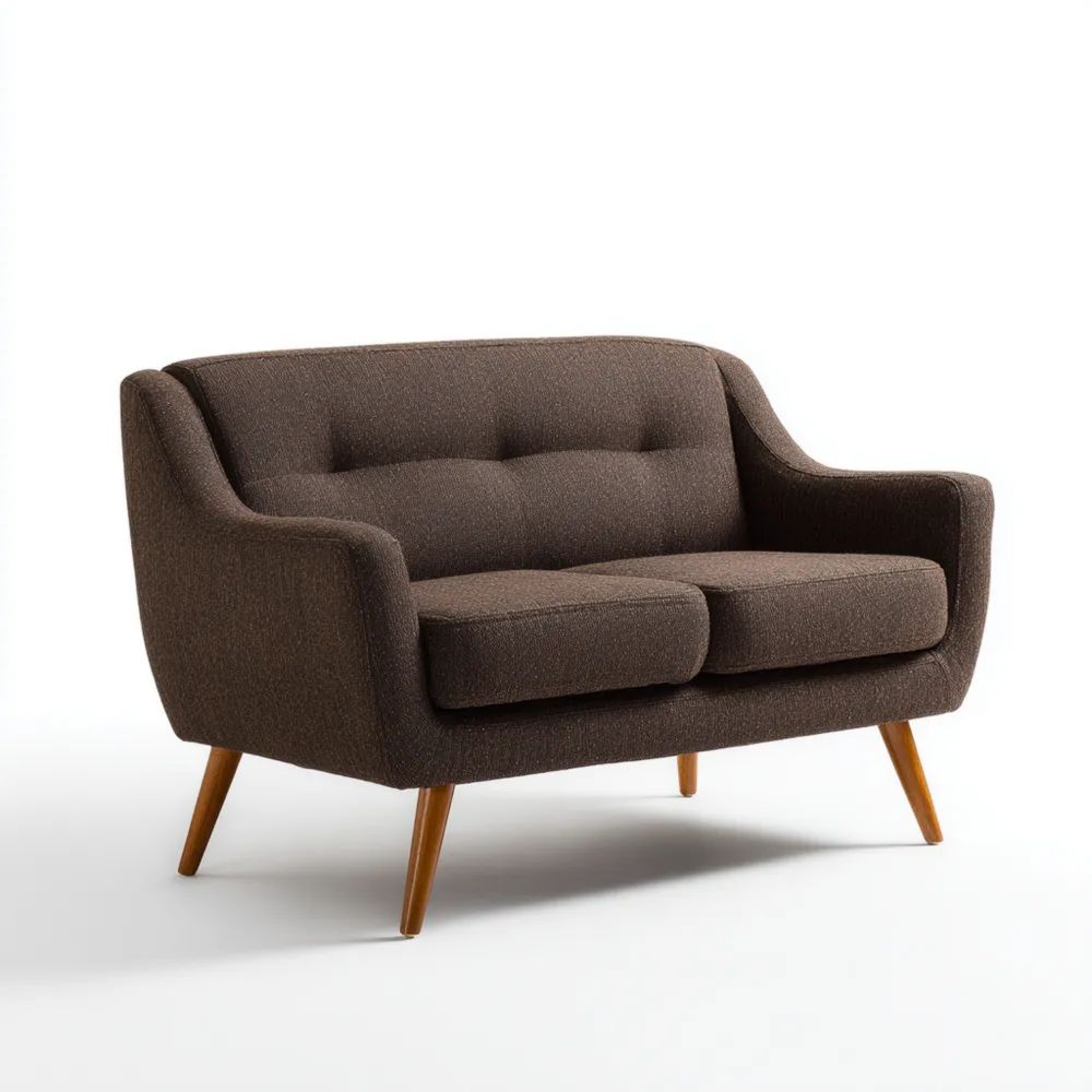 Divano a due posti in Tessuto Marrone 120x75x80 cm - Design moderno-vivahomia