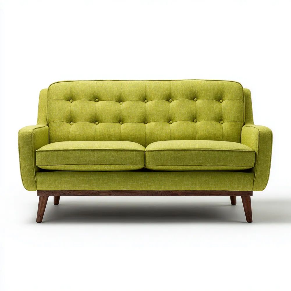 Divano a due posti tessuto 140x85x90 cm - Verde Lime - Stile moderno-vivahomia