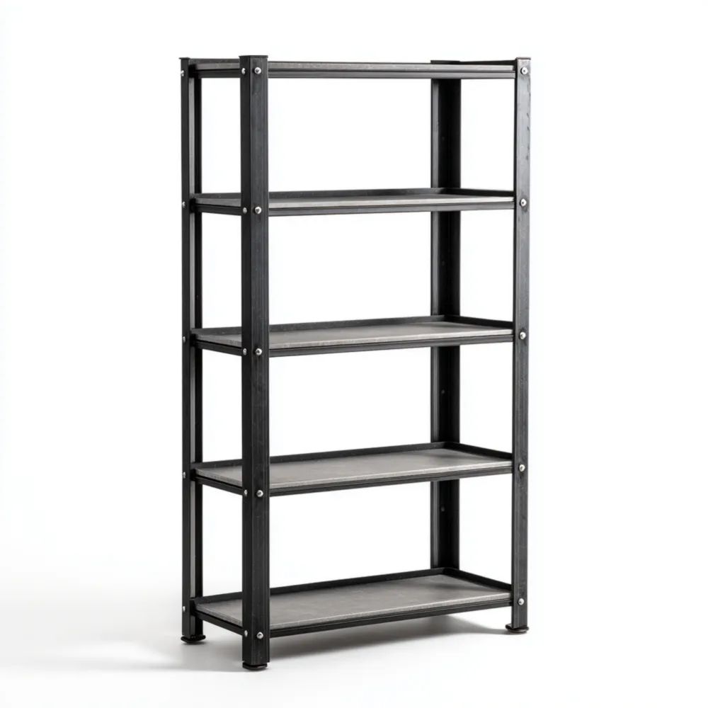 Scaffale di stoccaggio in metallo 180x90x40 cm Nero-vivahomia