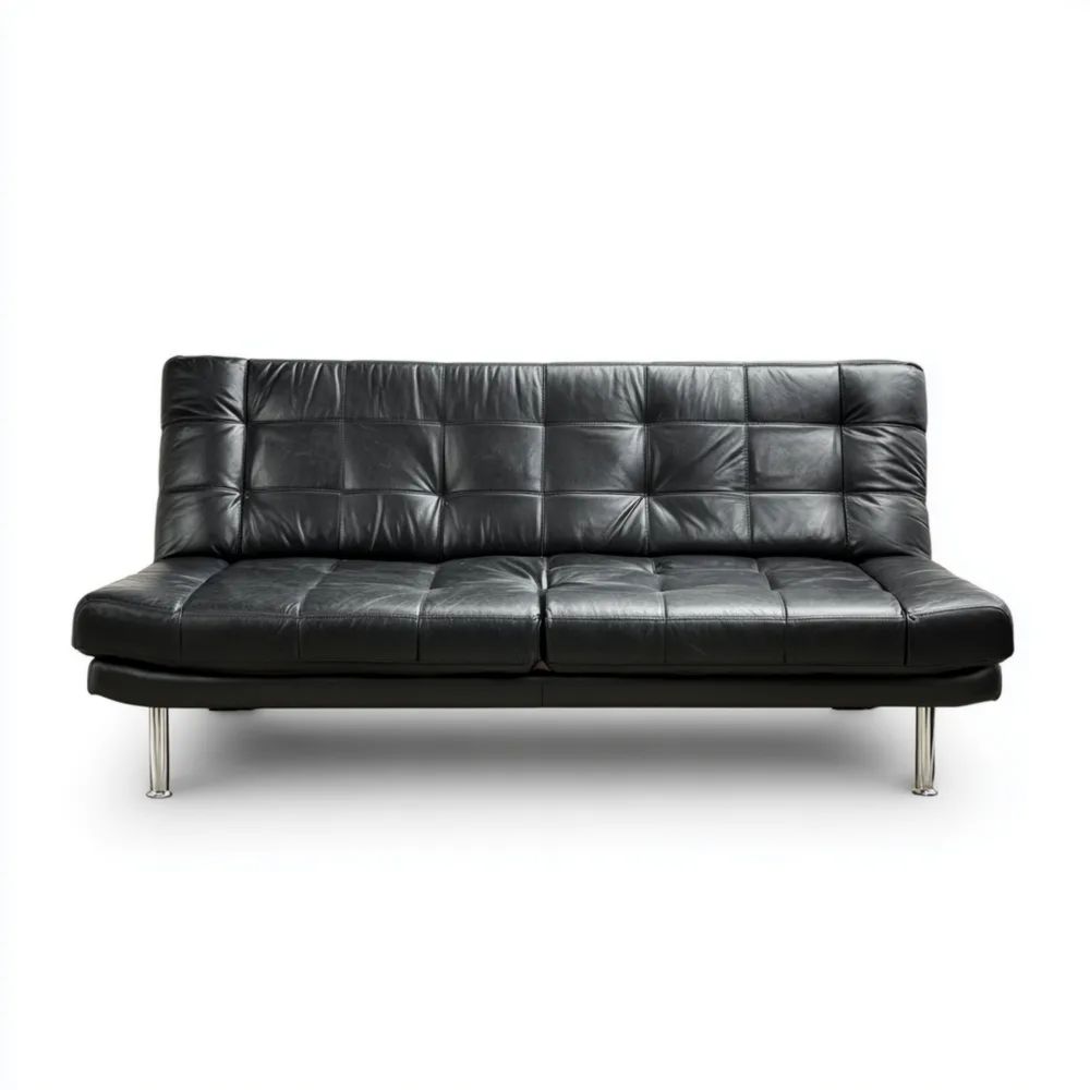 Divano letto in pelle sintetica 180x80x83 cm - Nero - Design moderno-novirama
