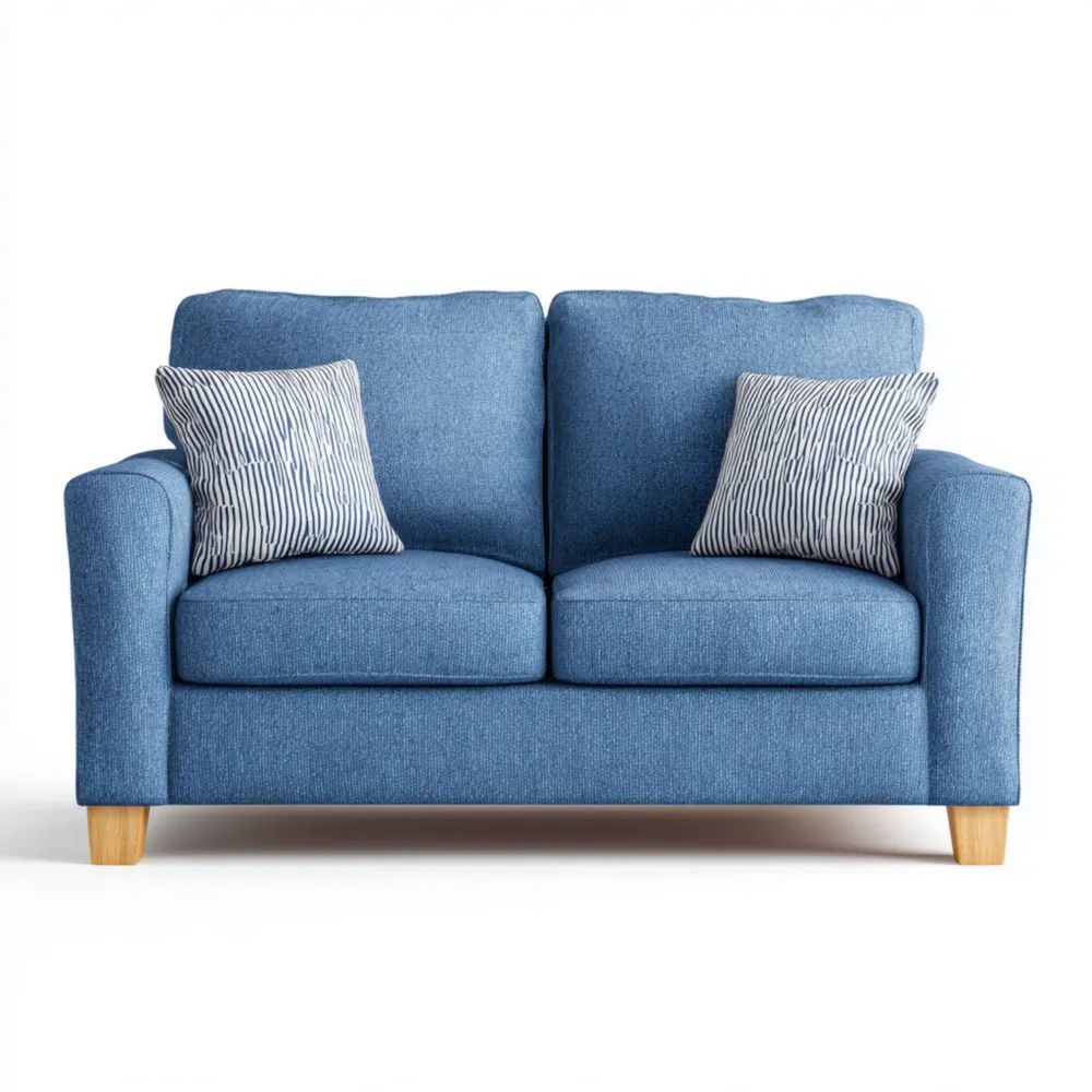 Divano a due posti in tessuto Blu - Design moderno 150x85x90 cm-novirama