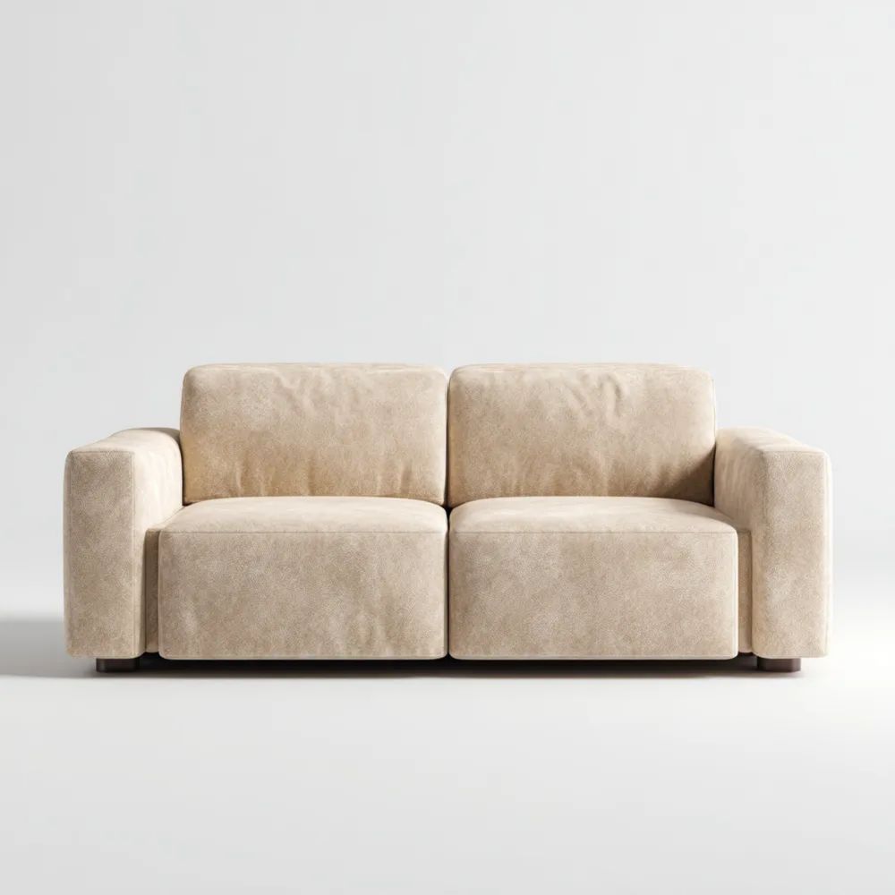 Divano a due posti 180x90x85 cm in tessuto - Beige - Design moderno-novirama