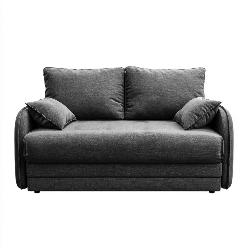 Divano a due posti in tessuto 150x85x90 cm - Grigio Scuro-novirama