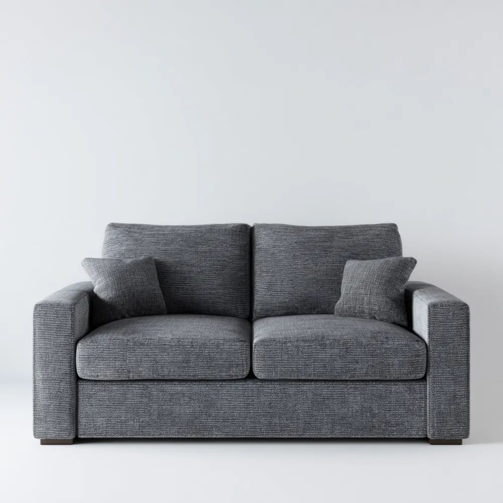 Divano due posti in tessuto 150x85x90 cm - Grigio scuro - Design moderno-novirama