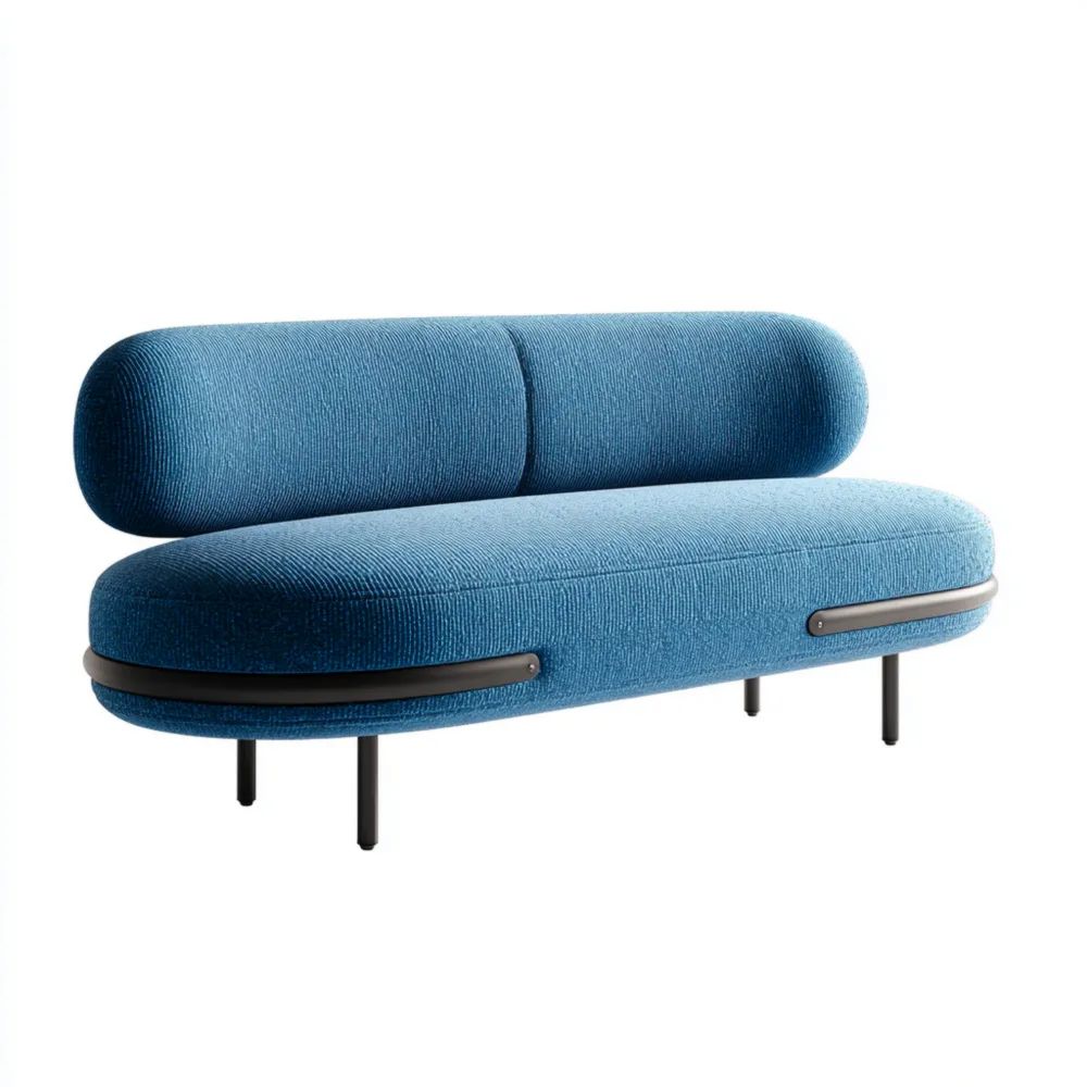 Divano a due posti 160x75x80 cm - Blu - design moderno-novirama