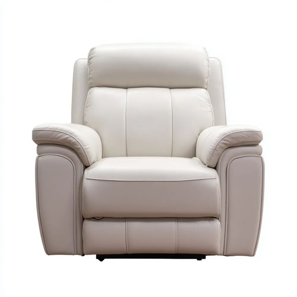 Poltrona Relax in Pelle 85x90x100 cm - Crema - Design Moderno-novirama