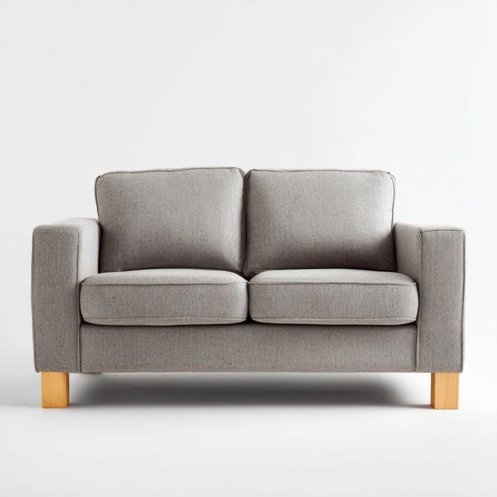 Divano a Due Posti 150x85x90 cm in Tessuto - Grigio Chiaro-novirama