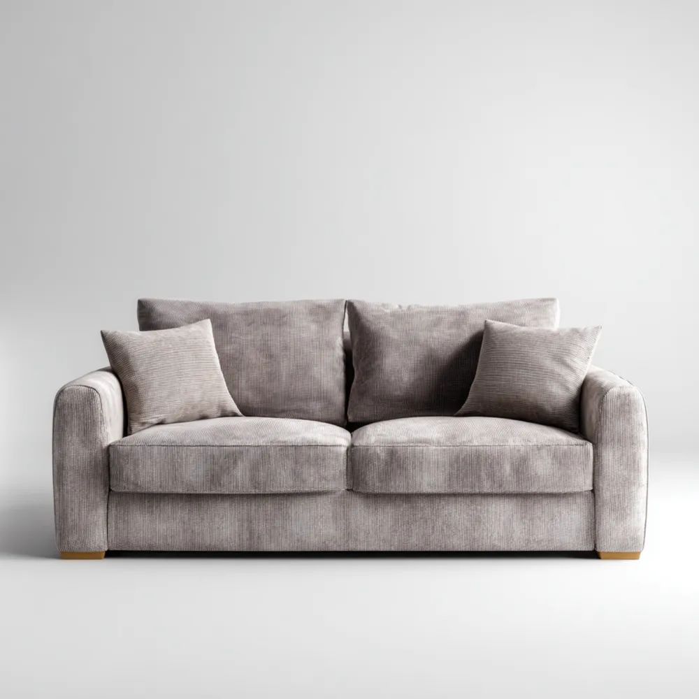 Divano a due posti in tessuto Grigio 150x90x80 cm-novirama