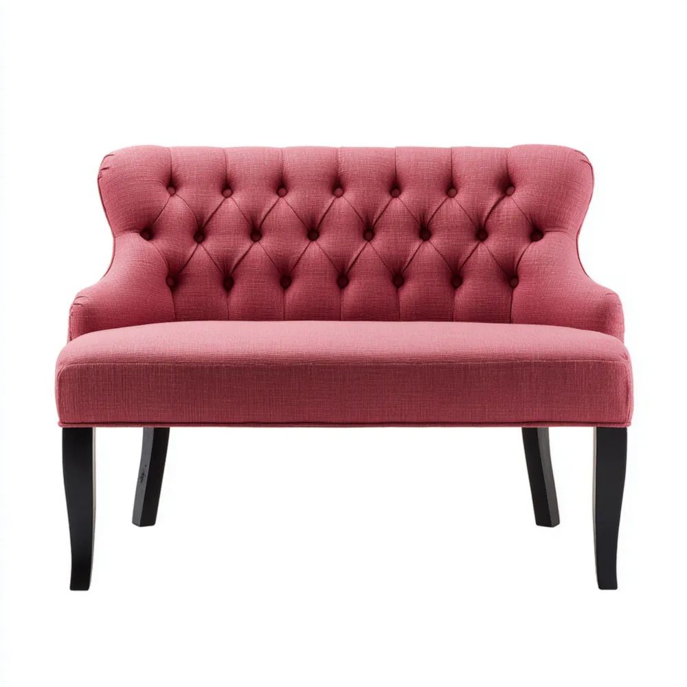 Divano a due posti in tessuto 120x75x90 cm - Rosa - Design classico-novirama