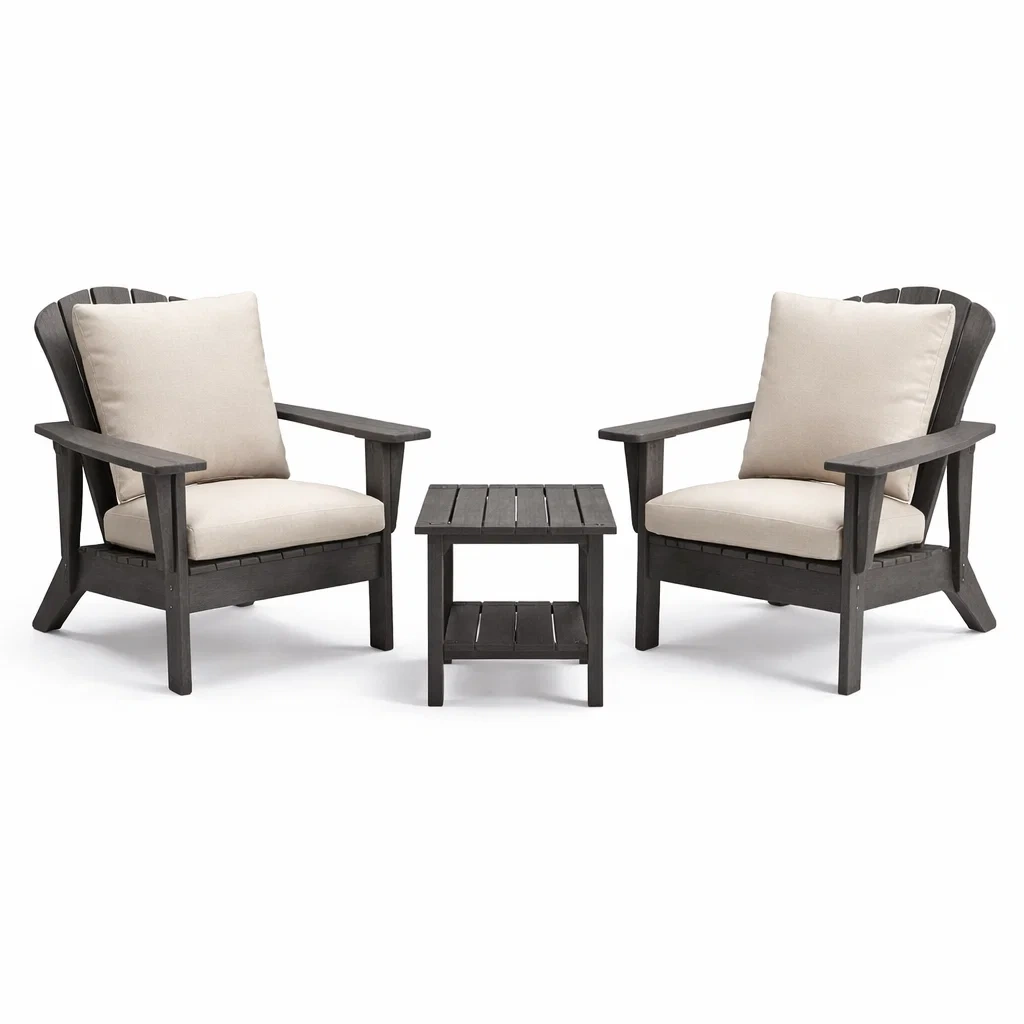 Set da relax piccolo 3 pezzi in legno con 2 sedie e tavolino-URBANCOMFORTLIVING