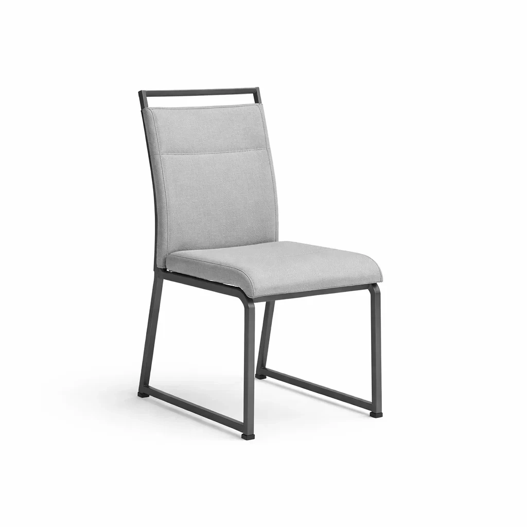 Sedia da pranzo in tessuto con struttura in metallo-URBANCOMFORTLIVING