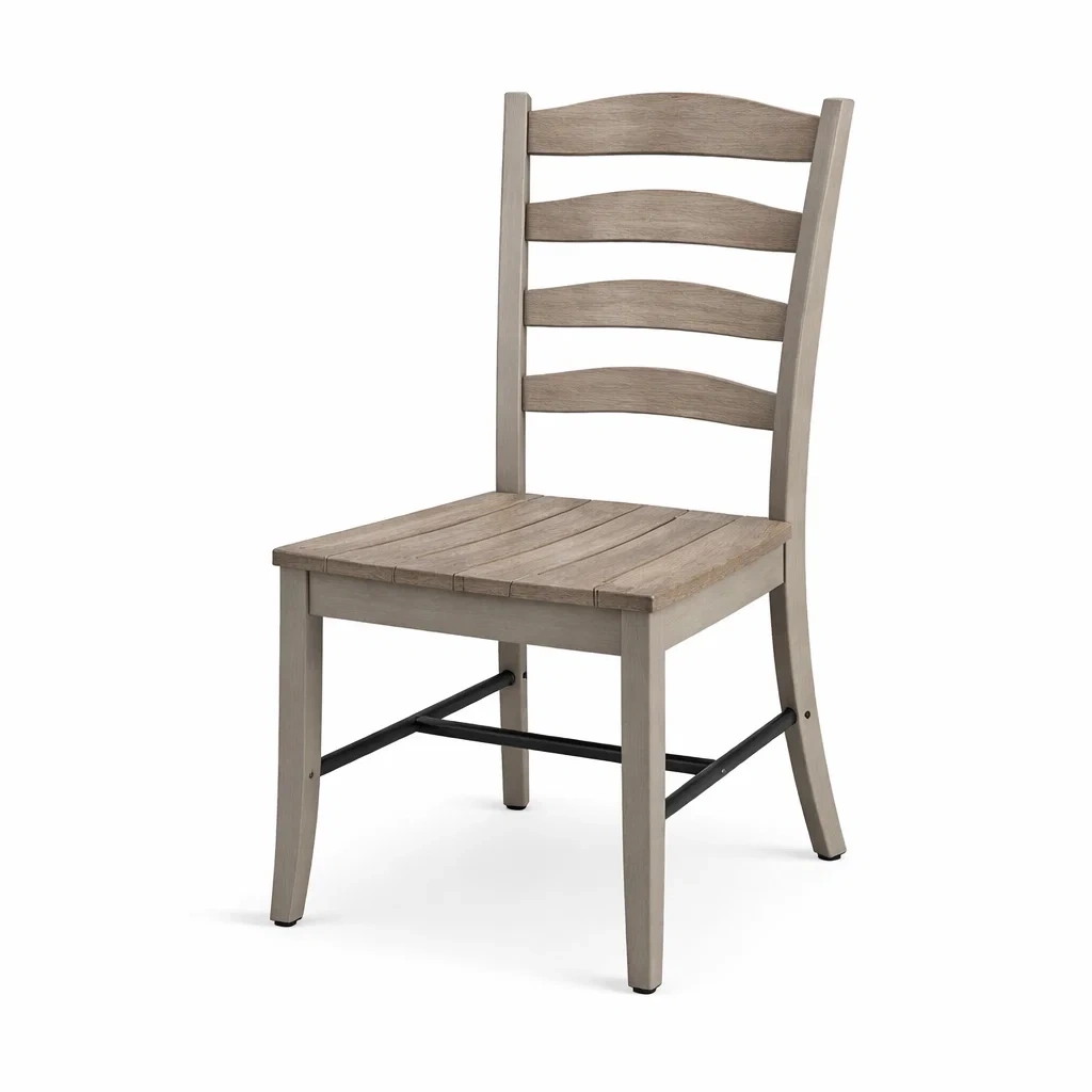 Sedia da pranzo in legno con schienale a doghe-URBANCOMFORTLIVING