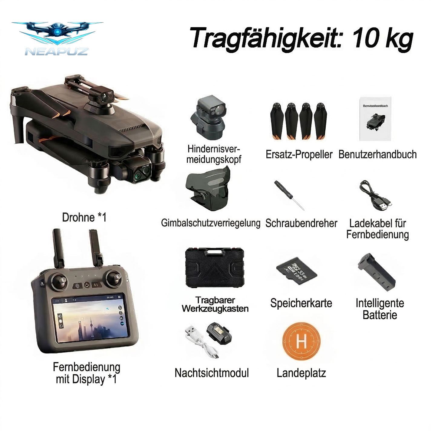 Diese hochauflösende Wärmebilddrohne eignet sich für Außenaufnahmen, verfügt über eine Lieferfunktion und eine Nutzlast von bis zu 20 kg. Sie ist geeignet für Forstarbeiten, Fischerei, Angeln und Rettungseinsätze.