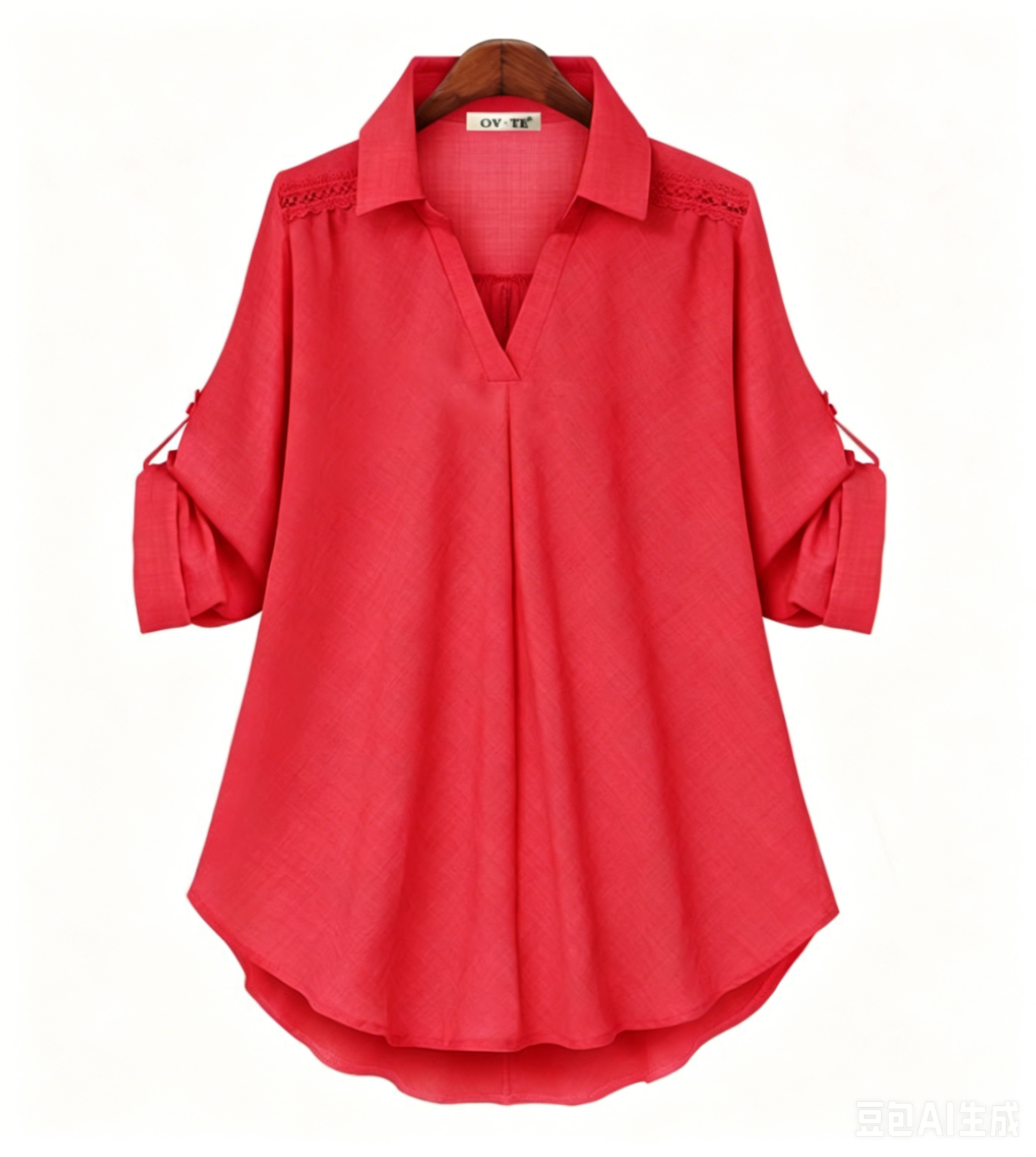 Fresh In Solid Ruffle Sleeve Casual Blouses for Women