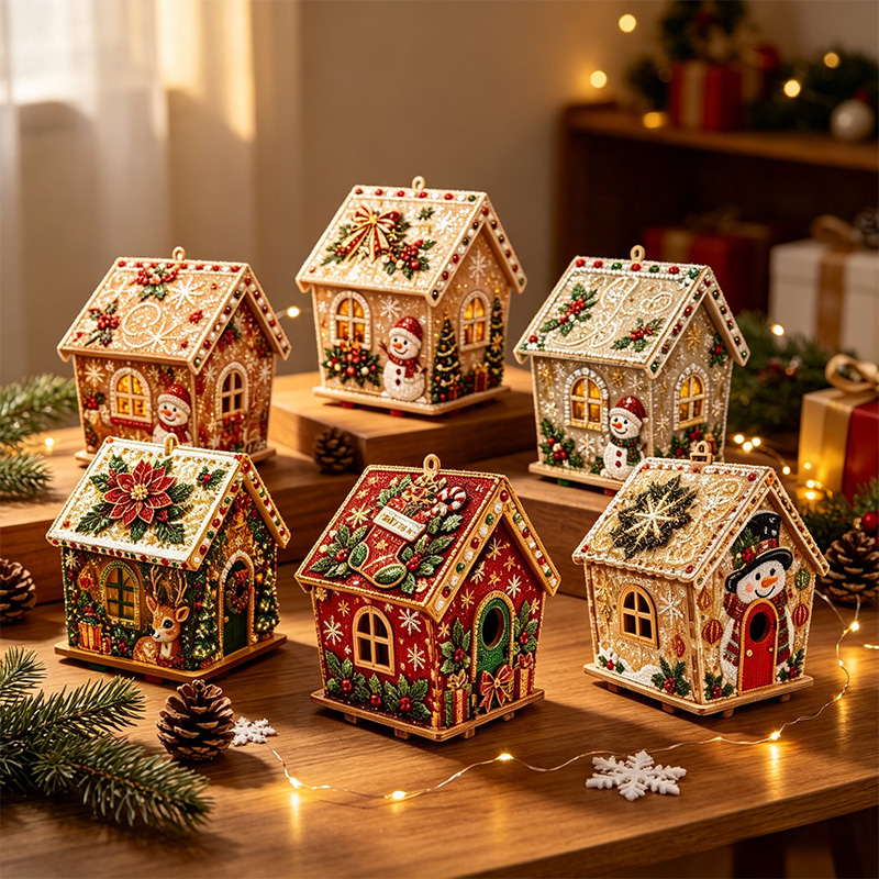 🎅DIY Pearl Art Christmas House Kit – Create a Sparkling Handmade Holiday Decoration
