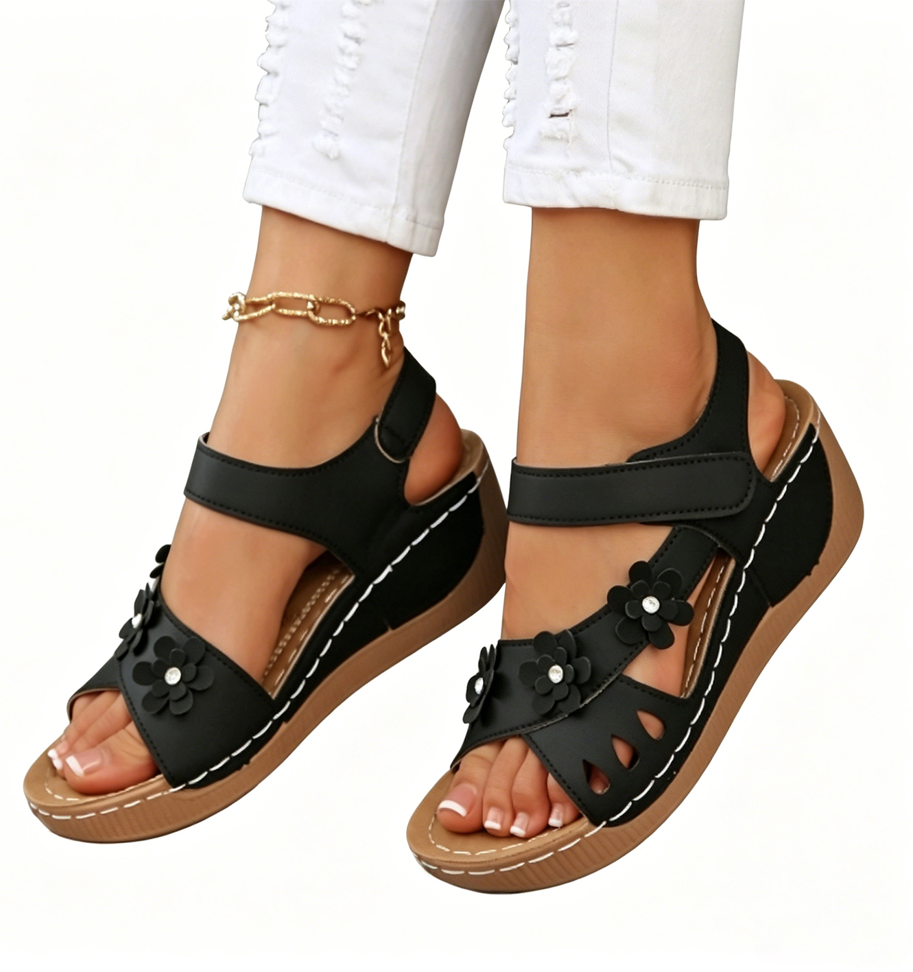 [Copy]✨ Now 60% off - Floral Accent Wedge Mules for Women