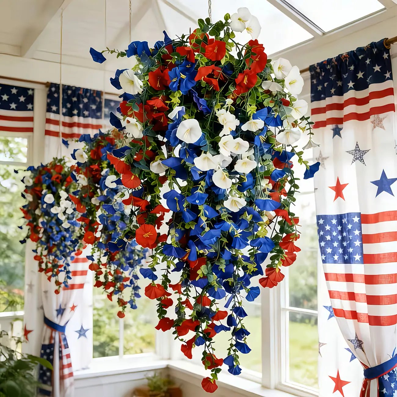 ✨US Celebrate America’s 250th Anniversary with Patriotic Hanging Flower Baskets