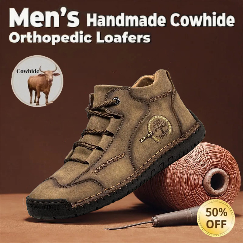 ⏰Limited Time Deal – 50% Off! Men's Vintage Hand - Stitched Comfortable Soft Leather Shoes