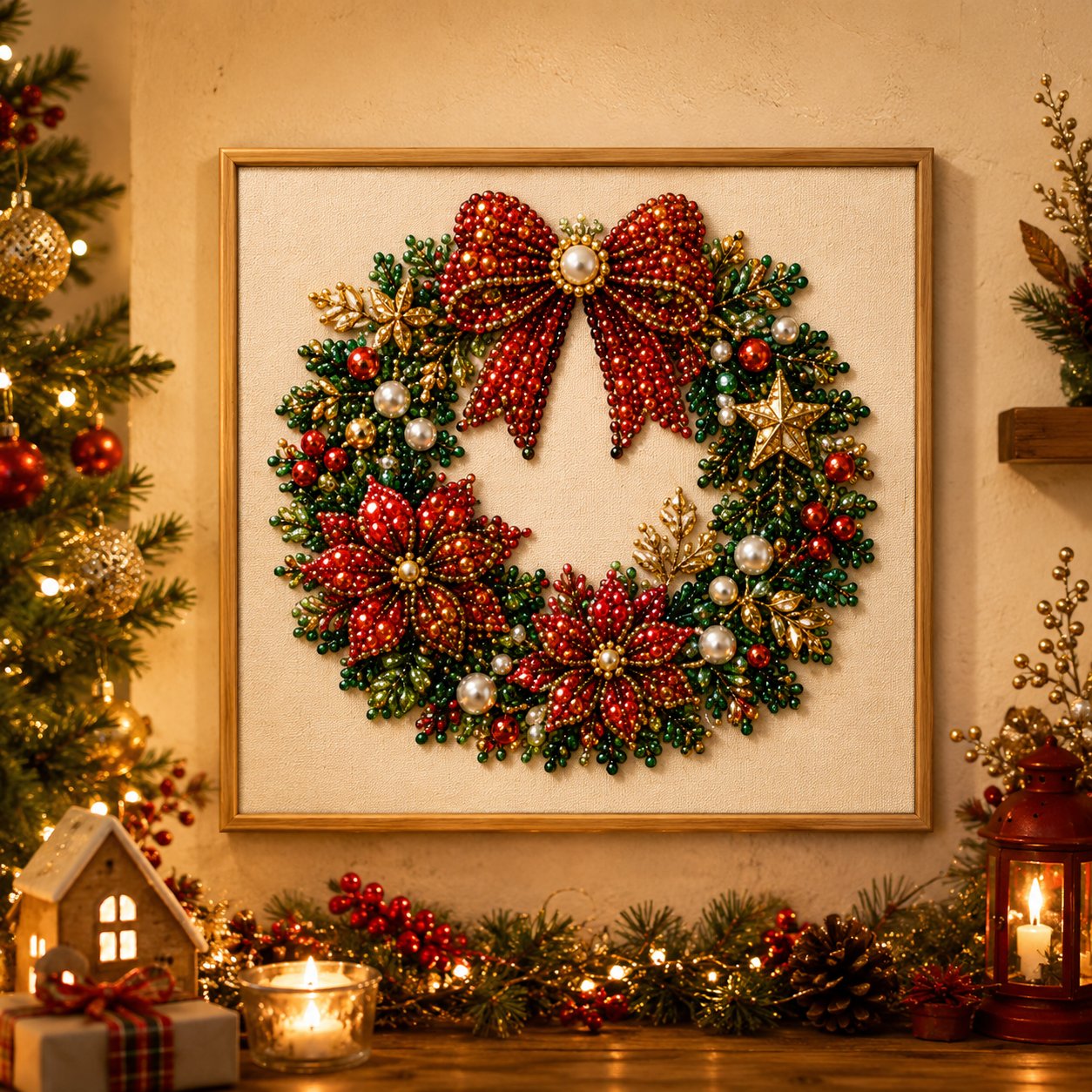 🧘Relaxing & Beginner-Friendly-💎DIY Christmas Pearl Diamond Painting Art Kit