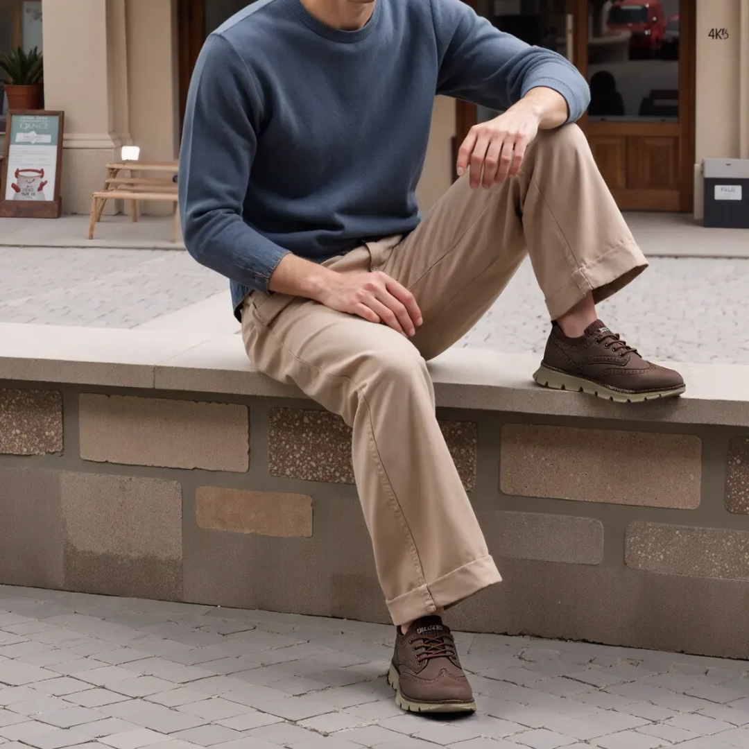 Orthopedic Men Shoes Genuine Vegan Leather Ultra Comfortable Lightweight Casual Shoes