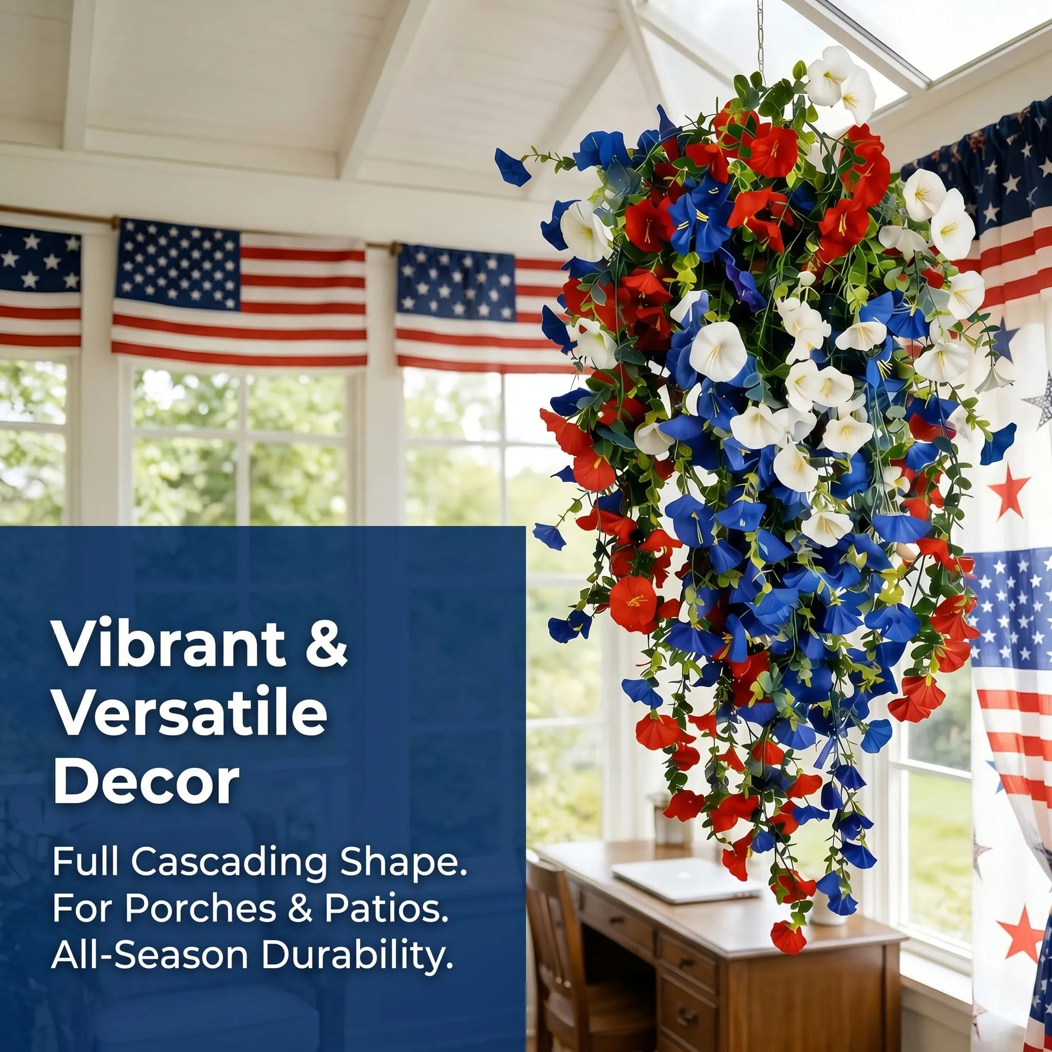 ✨US Celebrate America’s 250th Anniversary with Patriotic Hanging Flower Baskets