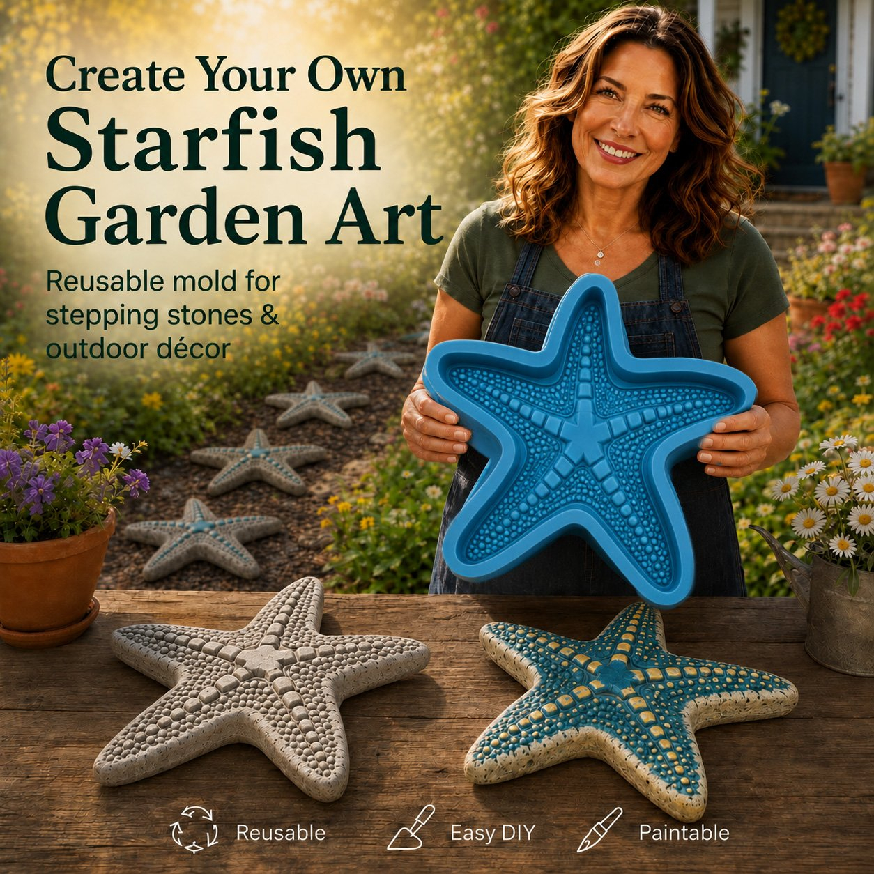 💥 LAST DAY 70% OFF - 🌻 Reusable Sunflower Stepping Stone Mold
