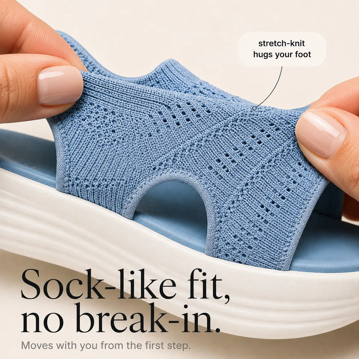 softesth– Knit Platform Comfort Sandals for Women