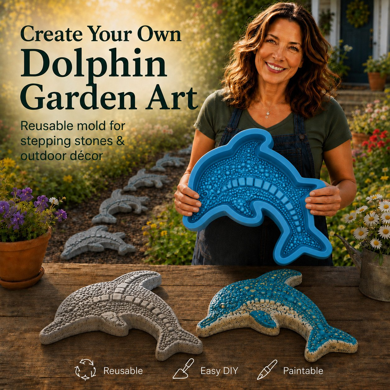 💥 LAST DAY 70% OFF - 🌻 Reusable Sunflower Stepping Stone Mold