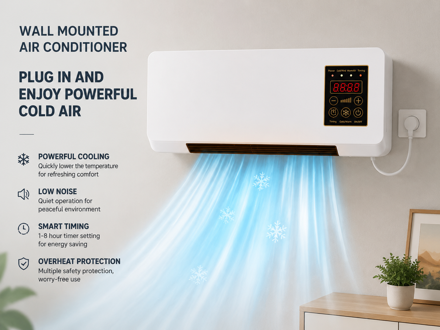 Portable air conditioner requiring no installation