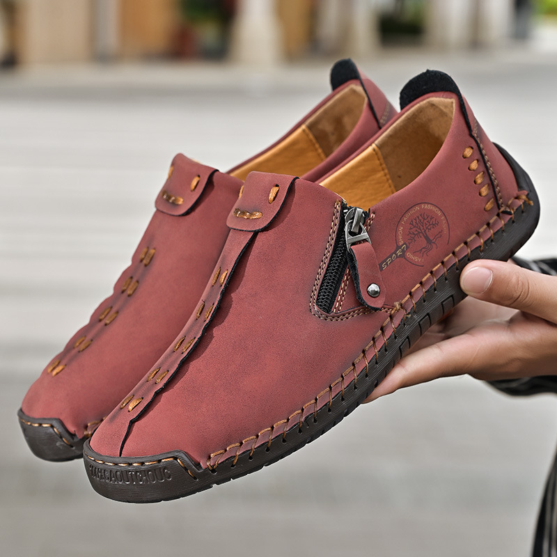 Side zipper Casual Fashion Non-slip Leather Boots