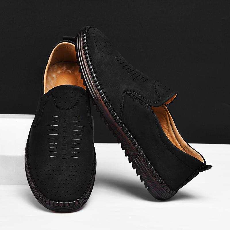 ⏰Limited Time Sale 70% OFF-Men's Slip-On Orthopedic Leather Dress Loafers – Anti-Slip, Breathable & Comfortable with Arch Support for All-Day Wear