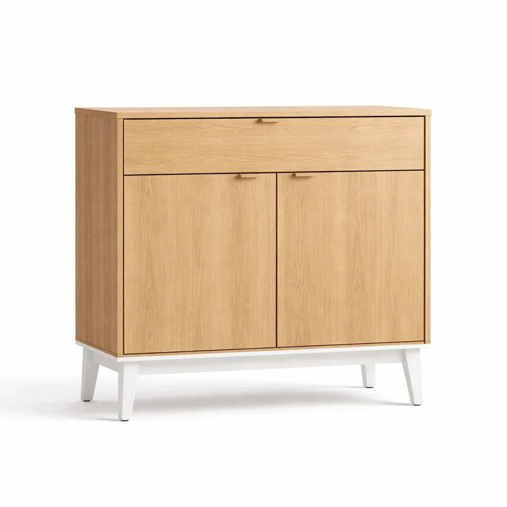 Credenza in MDF e metallo con cassetto e ante-COZYDREAMSPACE