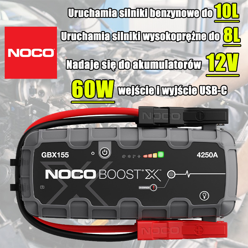 【Roczne obchody NOCO】NOCO Boost X GBX155 4250A 12V Bardzo bezpieczny litowy starter do awaryjnego uruchamiania samochodu