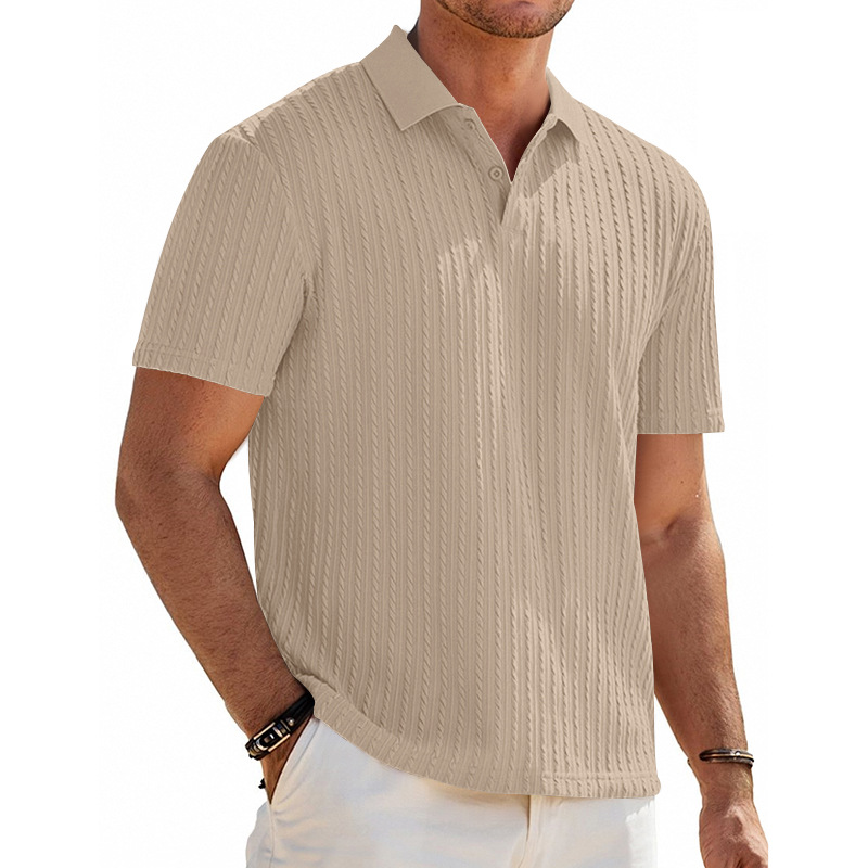 🔥New Arrival🔥Men’s Snake Textured Stretch Knit Polo Shirt