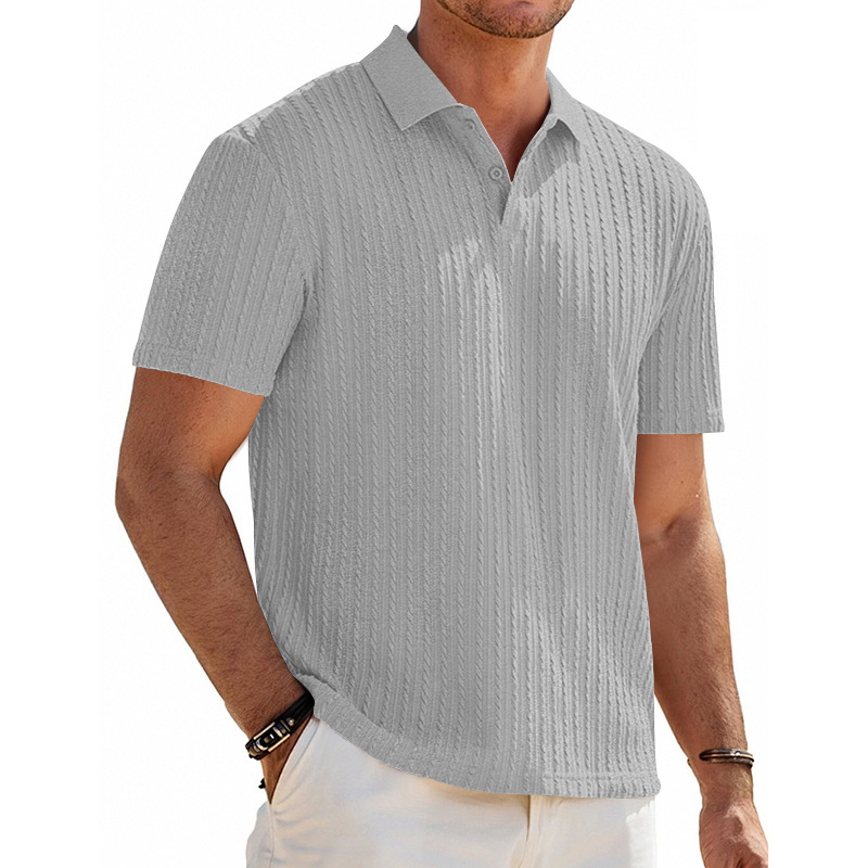 🔥New Arrival🔥Men’s Snake Textured Stretch Knit Polo Shirt