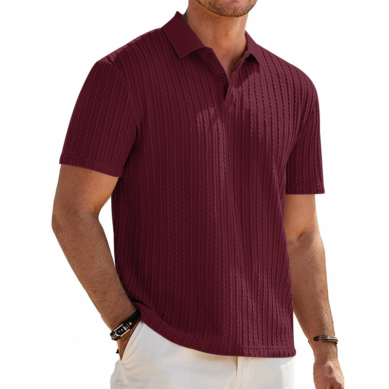 🔥New Arrival🔥Men’s Snake Textured Stretch Knit Polo Shirt