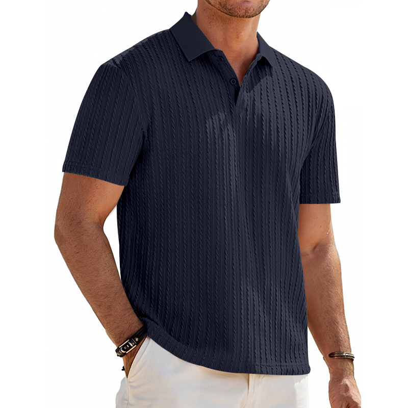 🔥New Arrival🔥Men’s Snake Textured Stretch Knit Polo Shirt