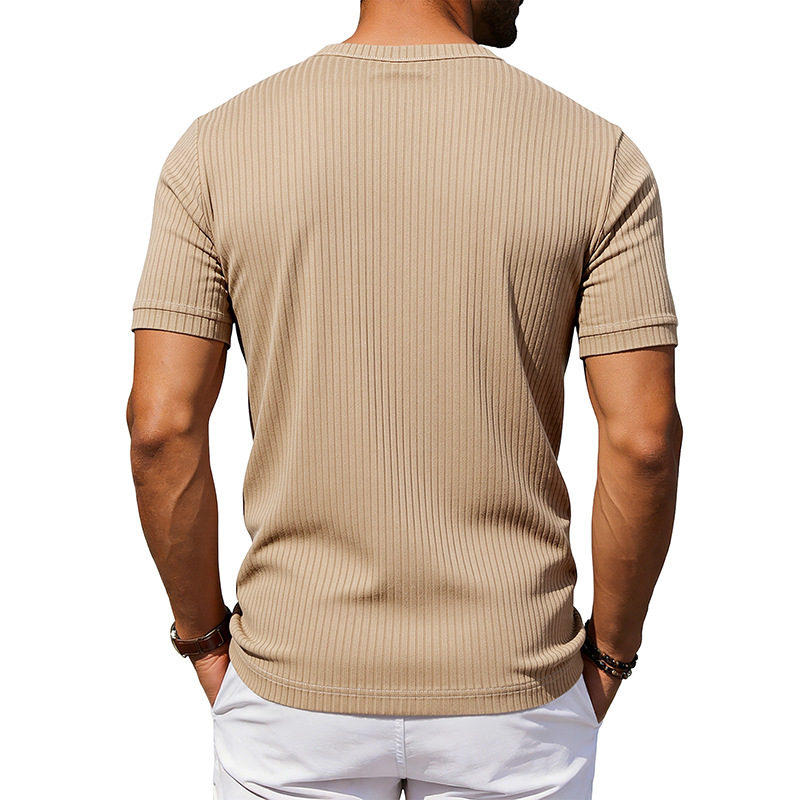 Mens Henley Shirt Casual Shirts Short Sleeve Button Tops Blouse